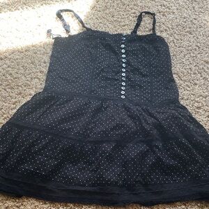 GAP Black Polka Dot Button-Front Sundress